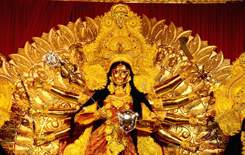 4 Famous Durga Puja pandals in Kolkata which will give you the perfect festive essence. 3 durga idol at santosh mitra square durga puja 910547