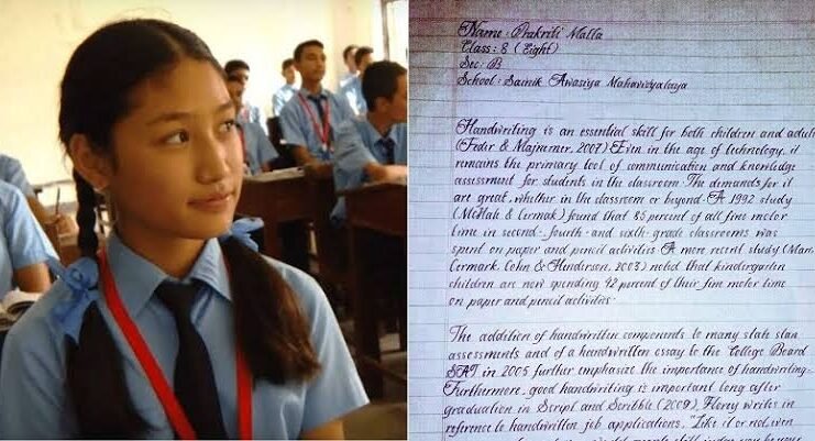 Beautiful Handwriting : The Girl From Nepal Is Having The World's Most Beautiful Handwriting!